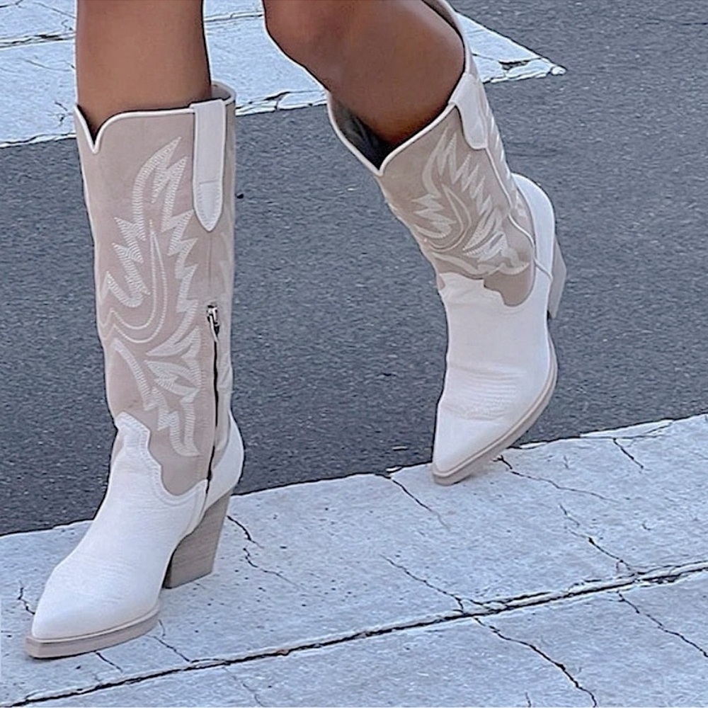 Dolce Vita‎ Cowboy Western Boots Blanch - Picture 13 of 16